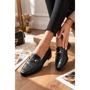 Coach Leather Loafers Womens 6 Black Horsebit Slip On Flats Classic